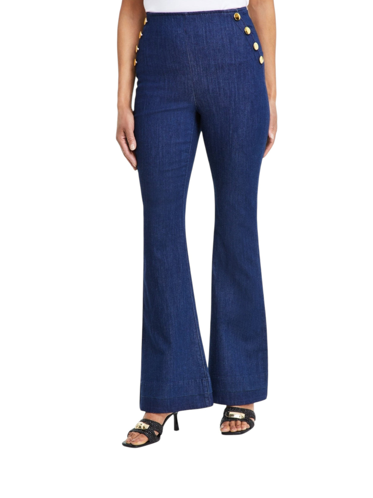 Image for Women's Decorative Buttons Plain Jeans,Navy