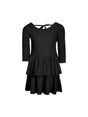 Image for Kids Girl's Ribbed Ruffled Dress,Black
