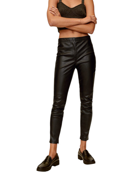 Image for Women's Plain Leather Legging,Black