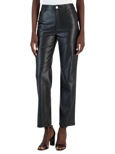 Image for Women's Plain Leather Pant,Black