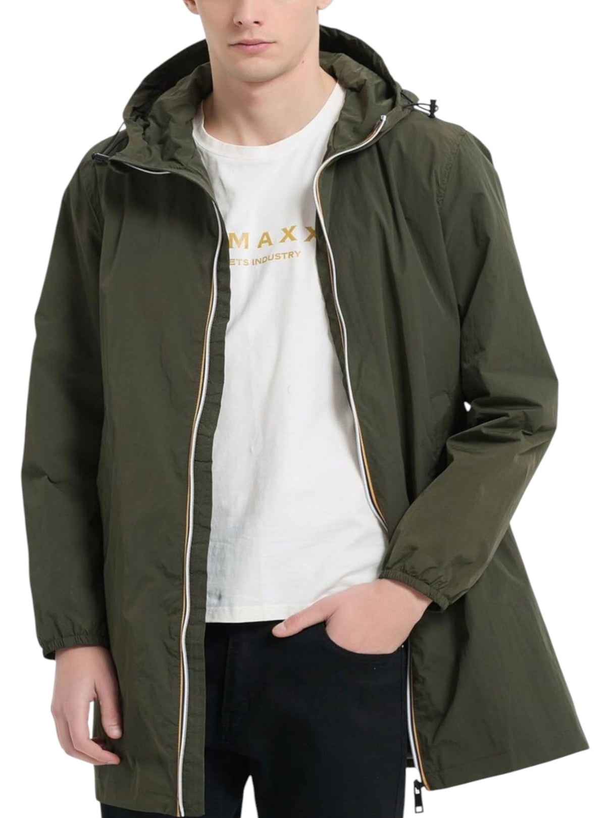 Image for Men's Plain Solid Jacket Two Pockets,Olive