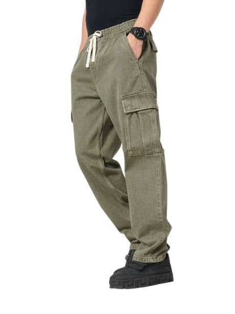 Image for Men's Plain Jogger Jeans,Olive