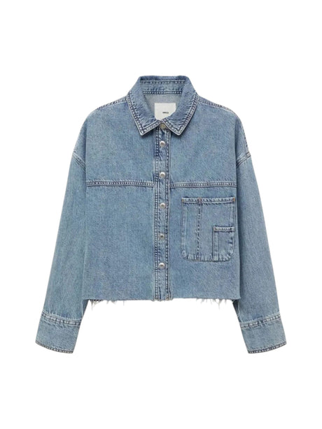 Image for Women's  Plain Solid Denim Jacket,Light Blue