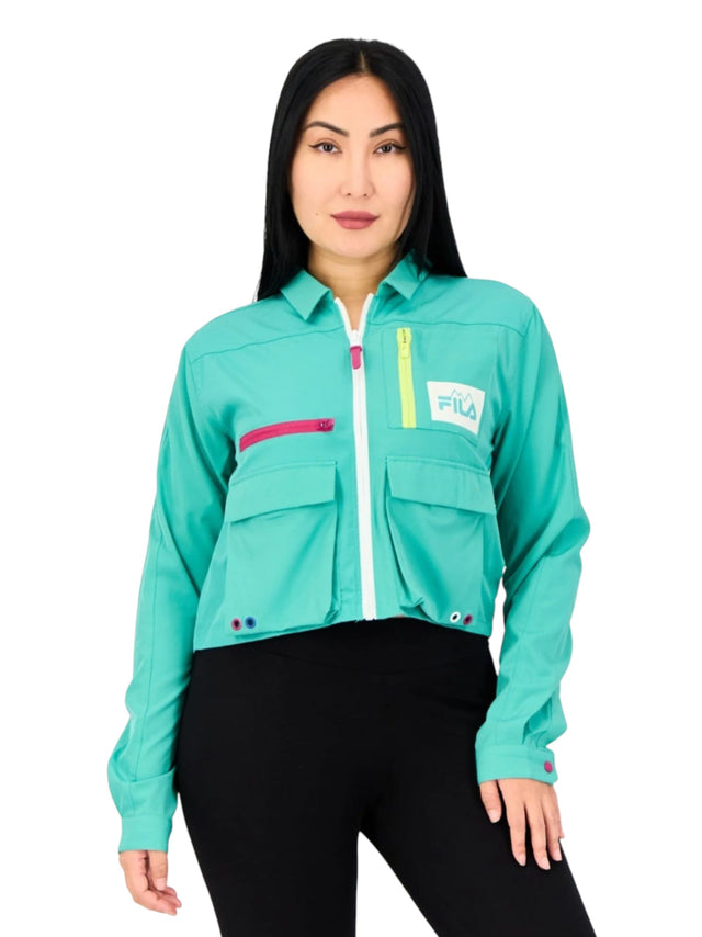 Image for Women's Brand Logo Printed Jacket,Light Green