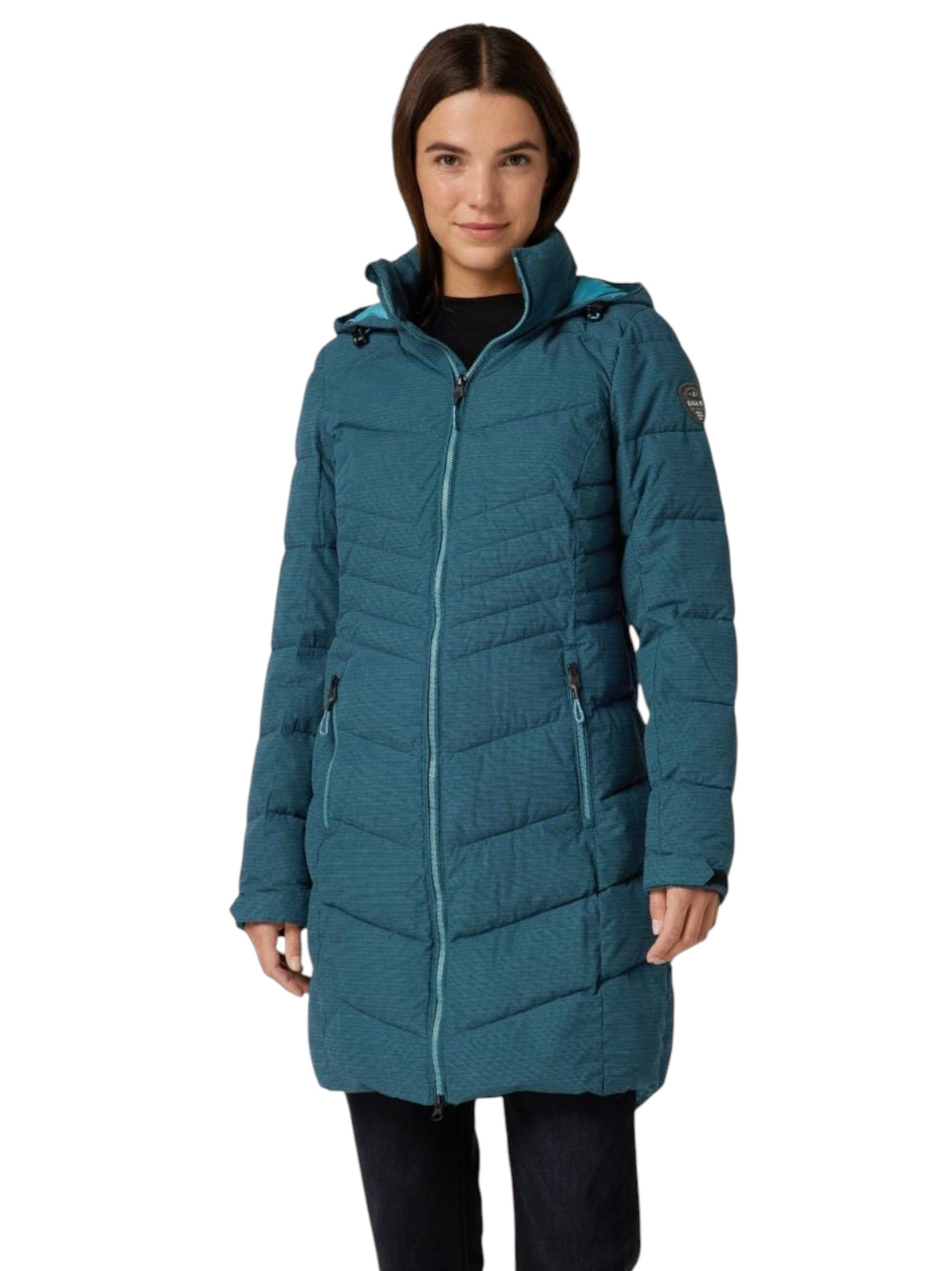 Image for Women's Quilted Long Jacket,Blue