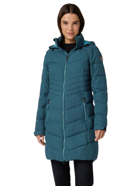 Image for Women's Quilted Long Jacket,Blue