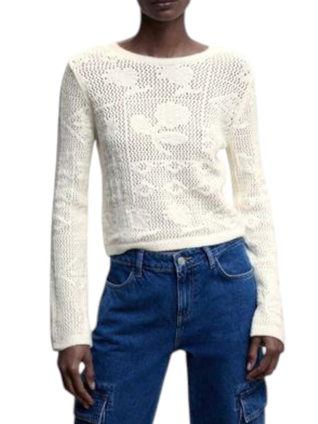 Image for Women's Open Knitted Sweaters,Cream