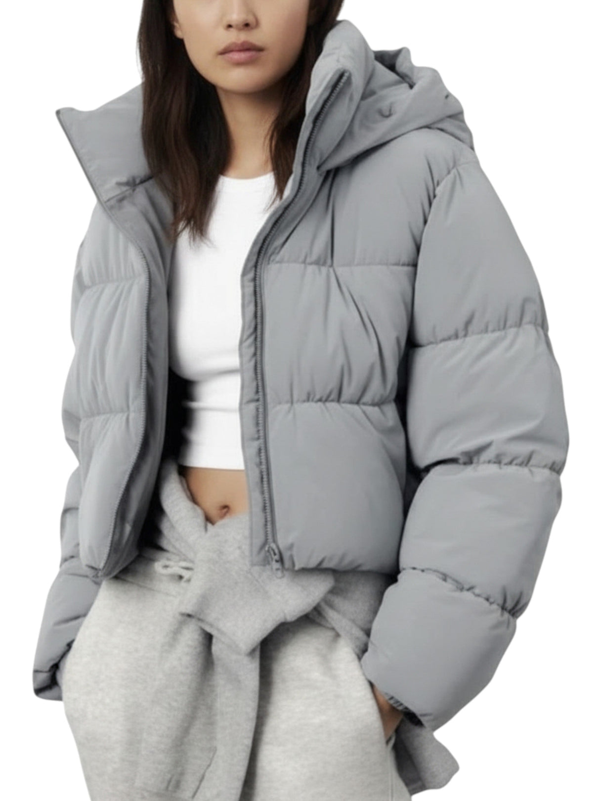 Image for Women's Quilted Jacket,Grey