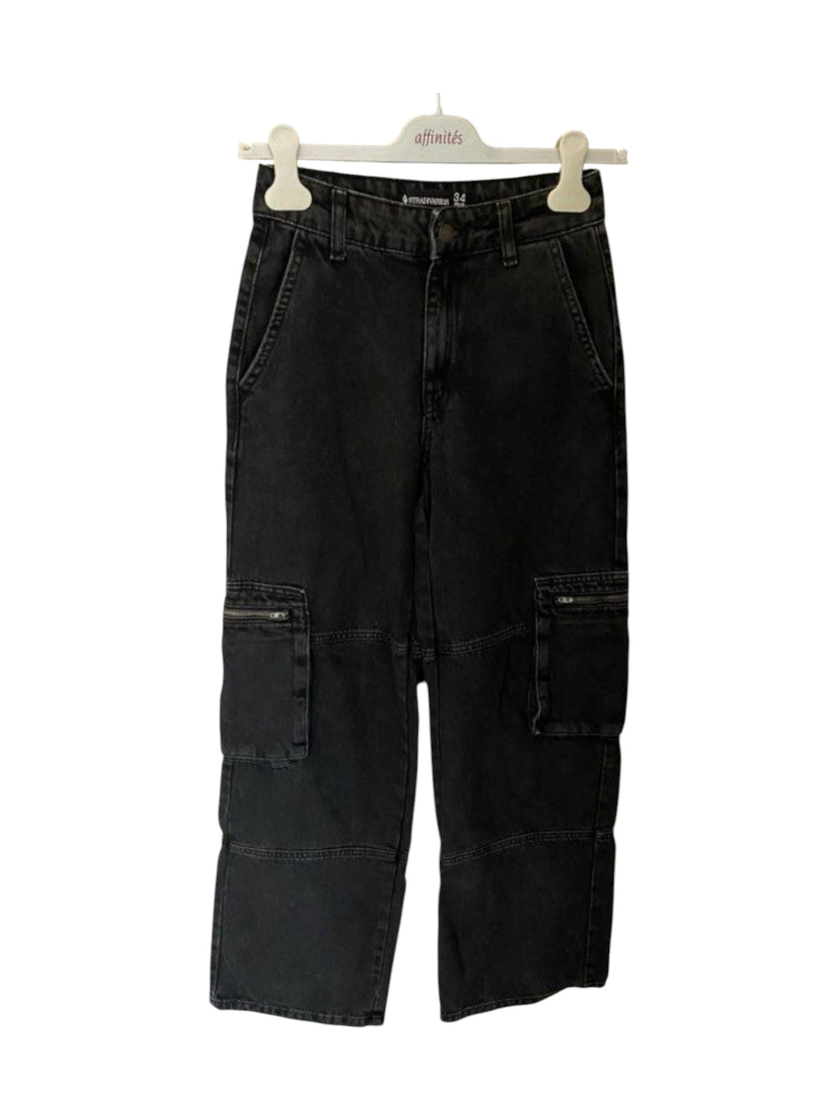 Image for Women's Pockets Washed Jeans,Black
