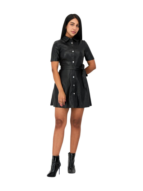 Image for Women's Plain Leather Dress,Black