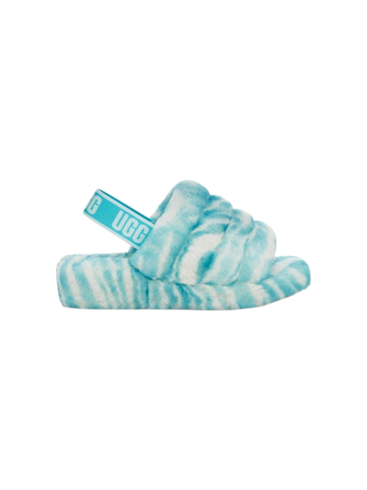 Image for Women's Faux Fur Slipper,White/Blue