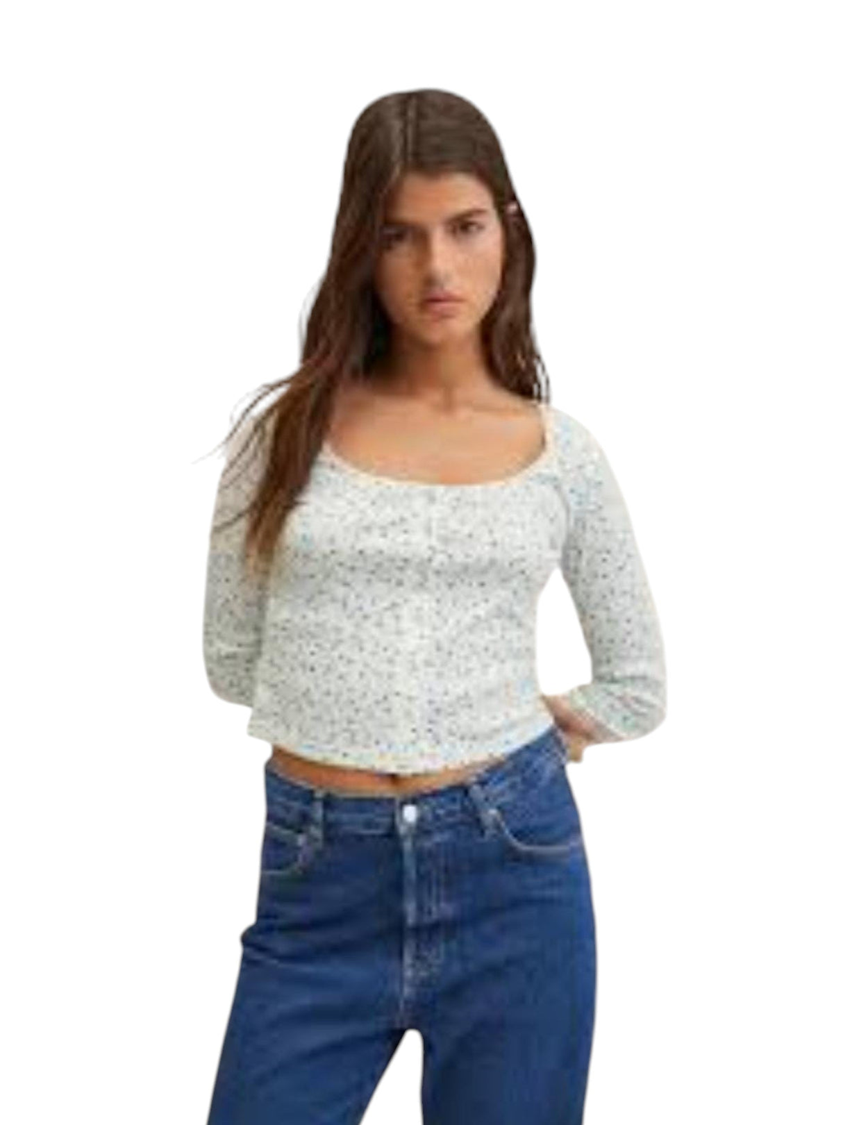 Image for Women's Floral Printed Top,White