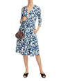 Image for Women's Floral Printed Dress,Blue/White