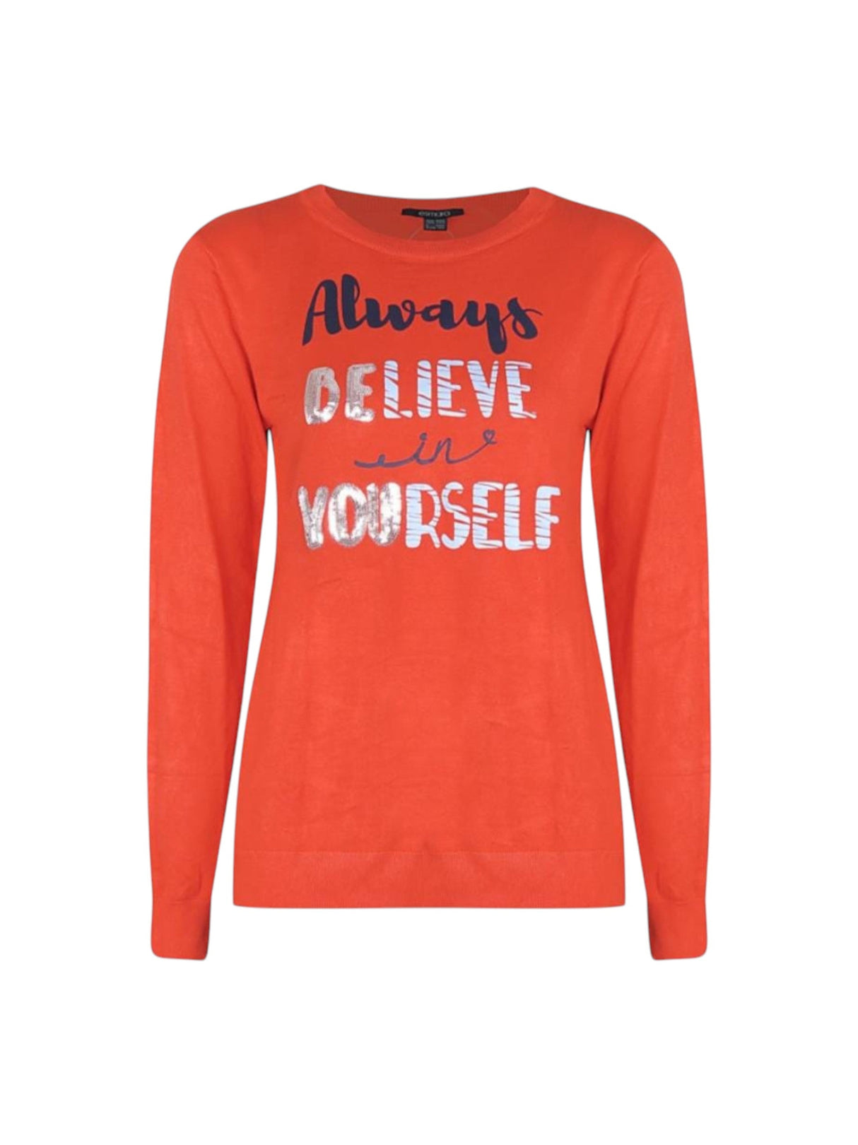 Image for Women's Printed Knitted Top,Orange