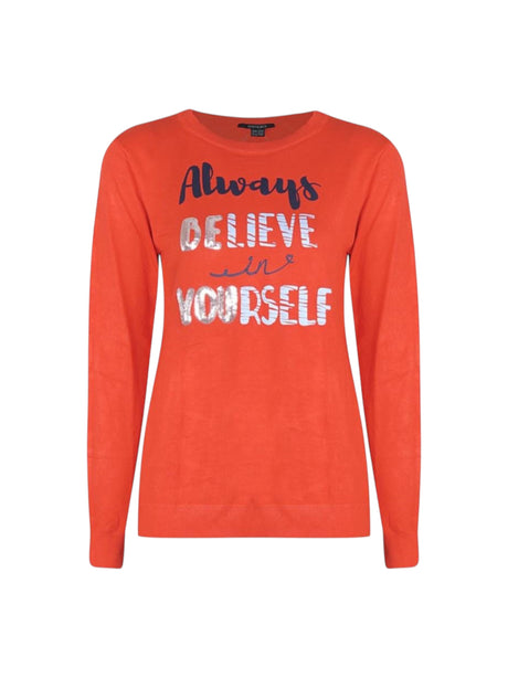 Image for Women's Printed Knitted Top,Orange