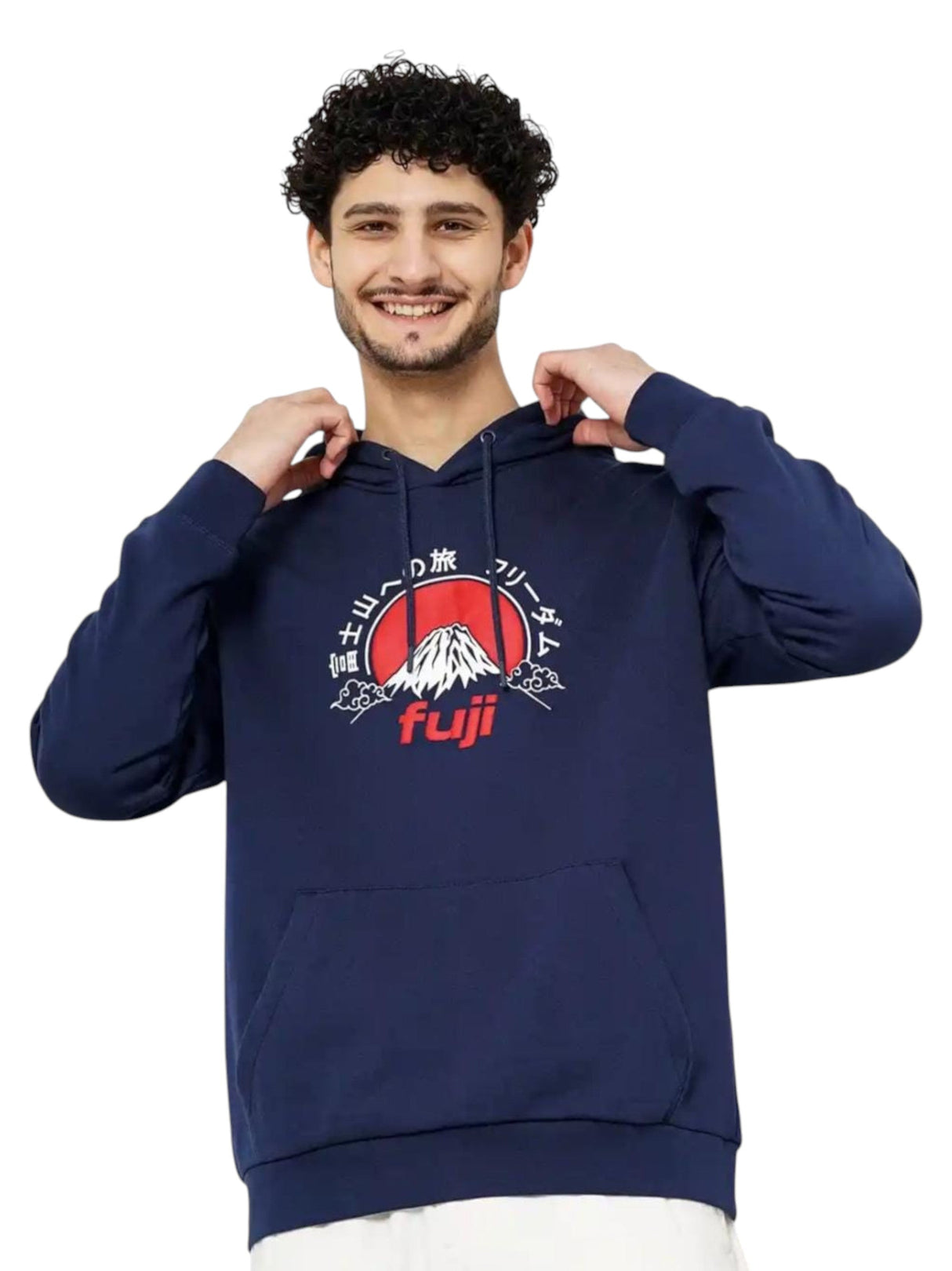 Image for Men's Printed Hoodie,Navy