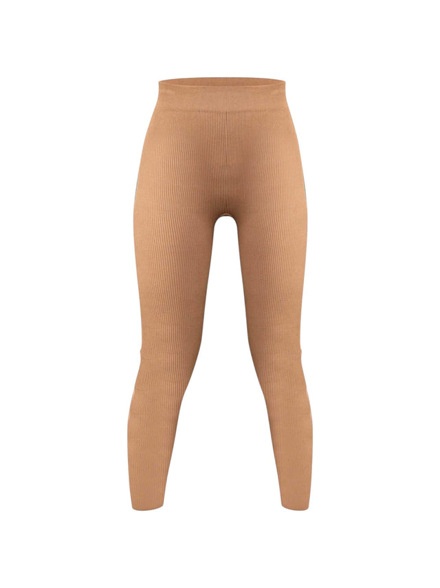 Image for Women's Ribbed Leggings,Brown