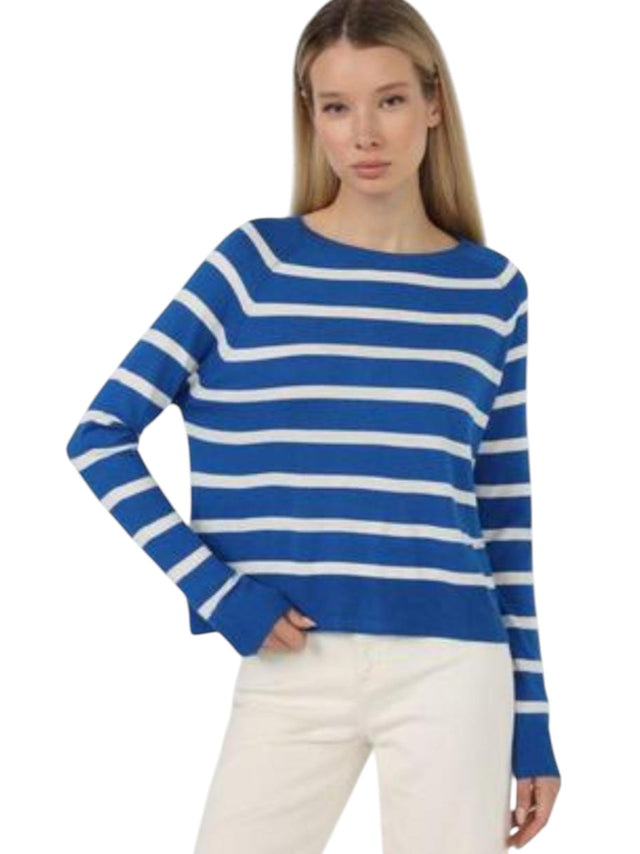 Image for Women's Striped Knitted Top,Blue