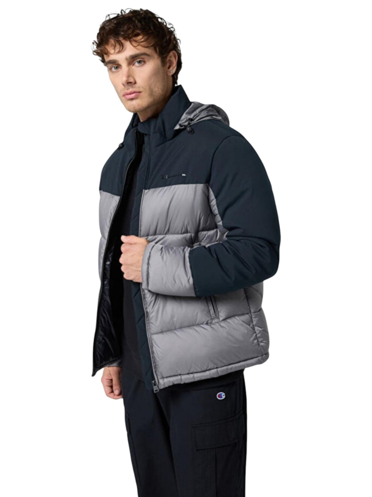 Image for Men's Quilted Jacket,Black/Grey
