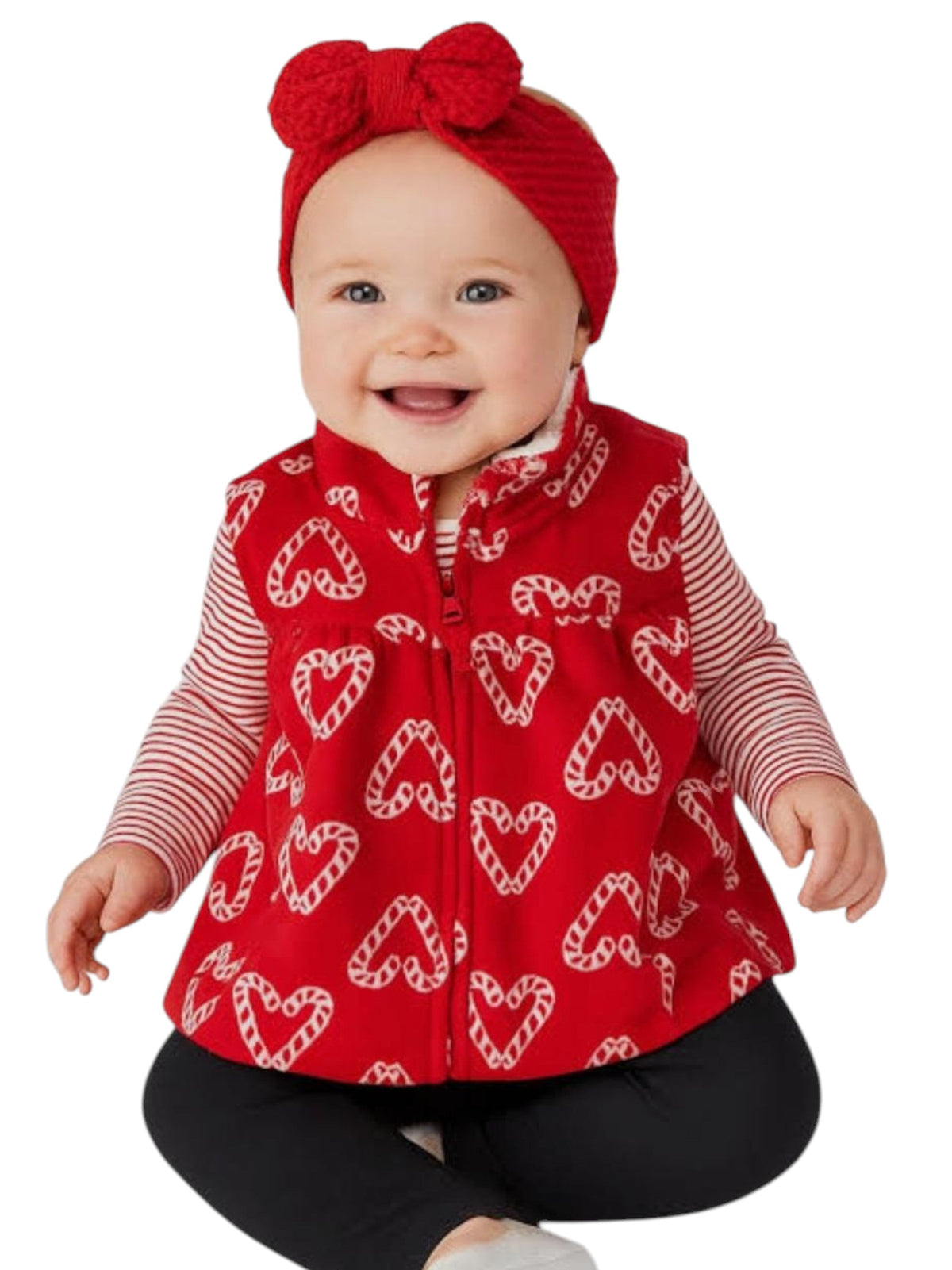 Image for Kids Girl's Knitted Set Vest&Bodysuit,Red