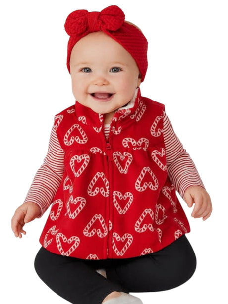 Image for Kids Girl's Knitted Set Vest&Bodysuit,Red