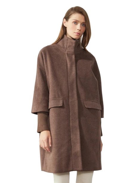Image for Women's Plain Long Jacket,Brown