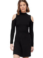 Image for Women's Ribbed Cold Shoulders Dress,Black