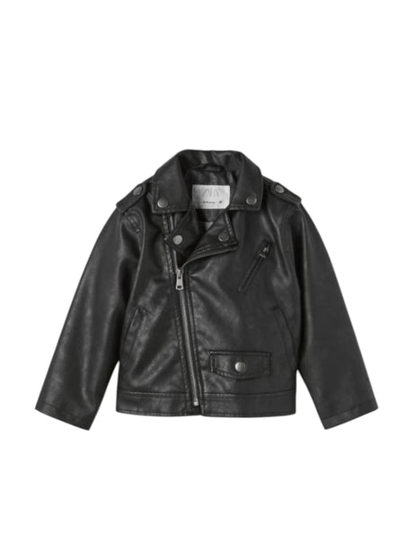 Image for Kids Girl's Plain Leather Jacket,Black