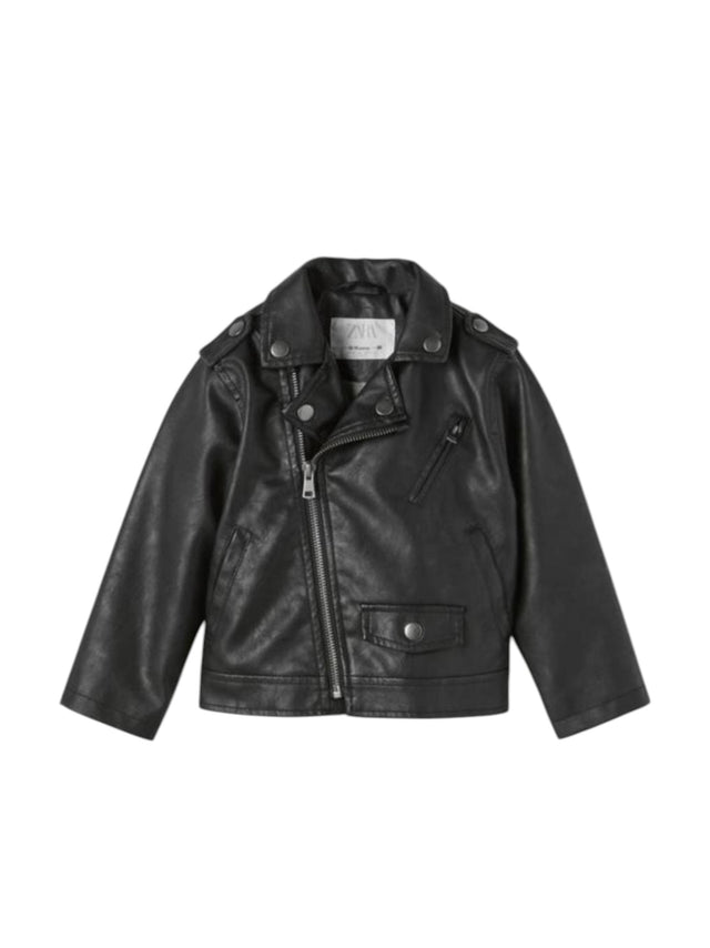 Image for Kids Girl's Plain Leather Jacket,Black