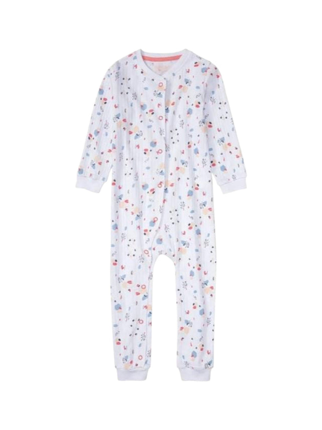 Image for Kids Girl's Printed Ribbed Jumpsuit,White