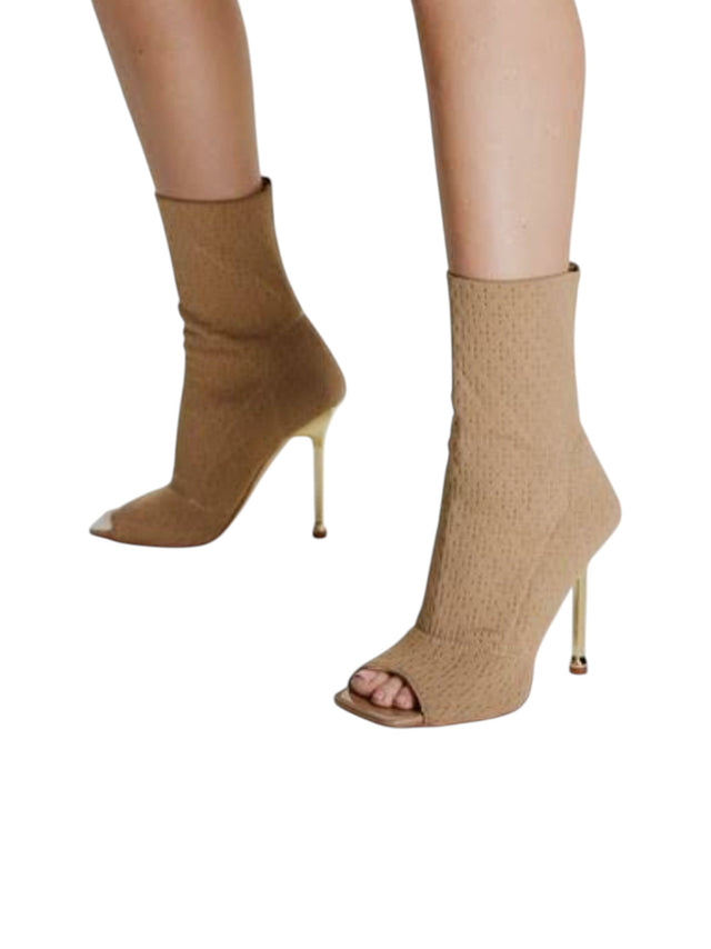Image for Women's Knitted Ankle Boots Heels,Beige