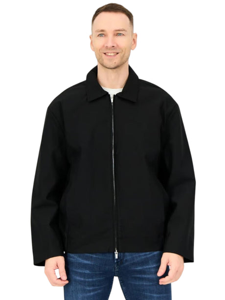Image for Men's Plain Solid Jacket,Black
