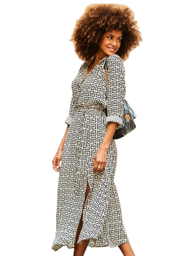 Image for Women's Plaid Dress,Black/Beige