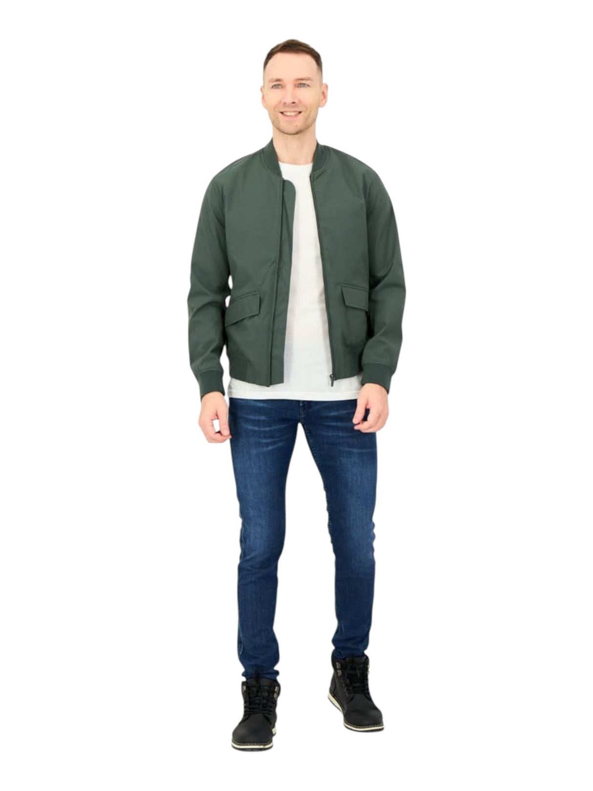 Image for Men's Plain Solid Jacket,Olive