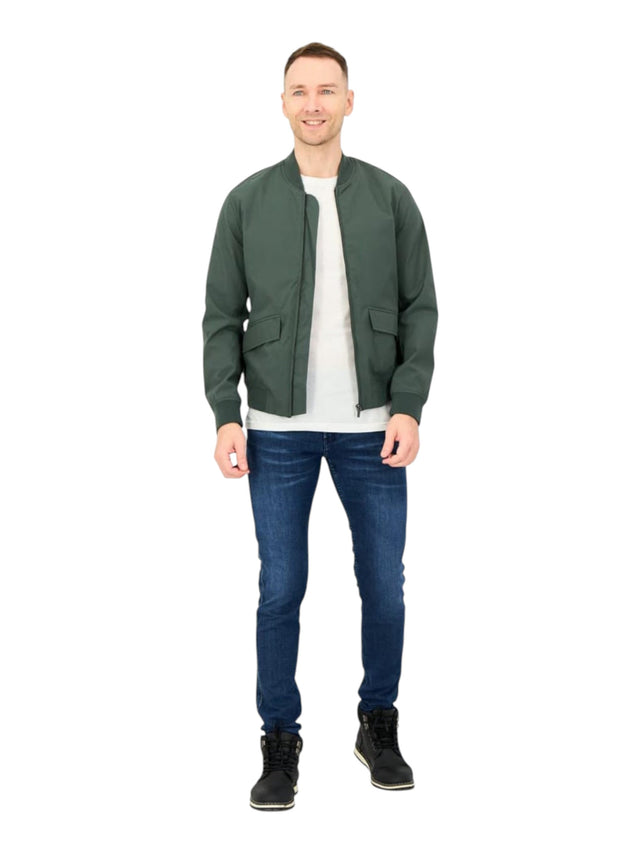 Image for Men's Plain Solid Jacket,Olive