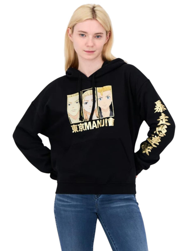 Image for Women's Printed Hoodie,Black