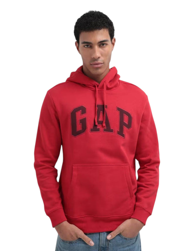 Image for Men's Brand Logo Printed Hoodie,Red