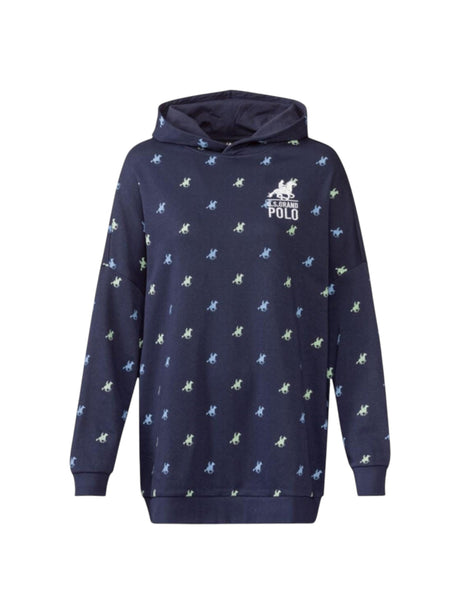Image for Women's Printed Hoodie,Navy