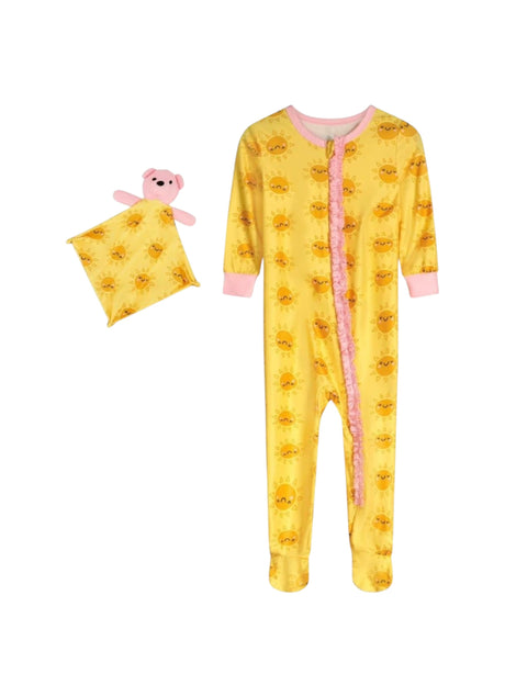 Image for Kids Girl's Printed Jumpsuit&Matching Toy,Yellow