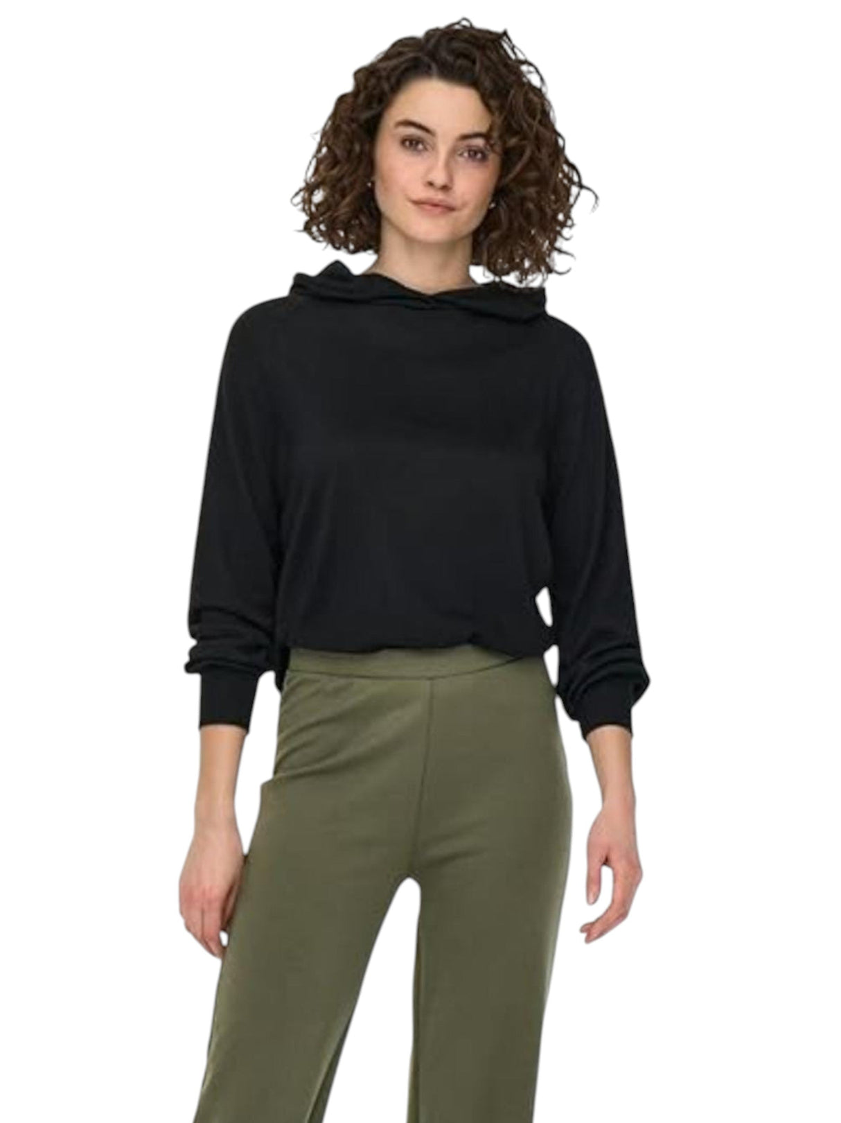 Image for Women's Knitted Hoodie,Black