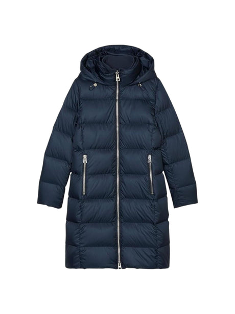 Image for Women's Quilted Long Jacket,Navy