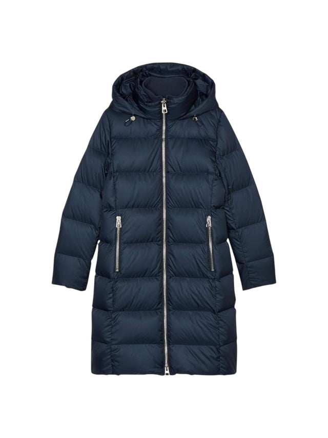 Image for Women's Quilted Long Jacket,Navy