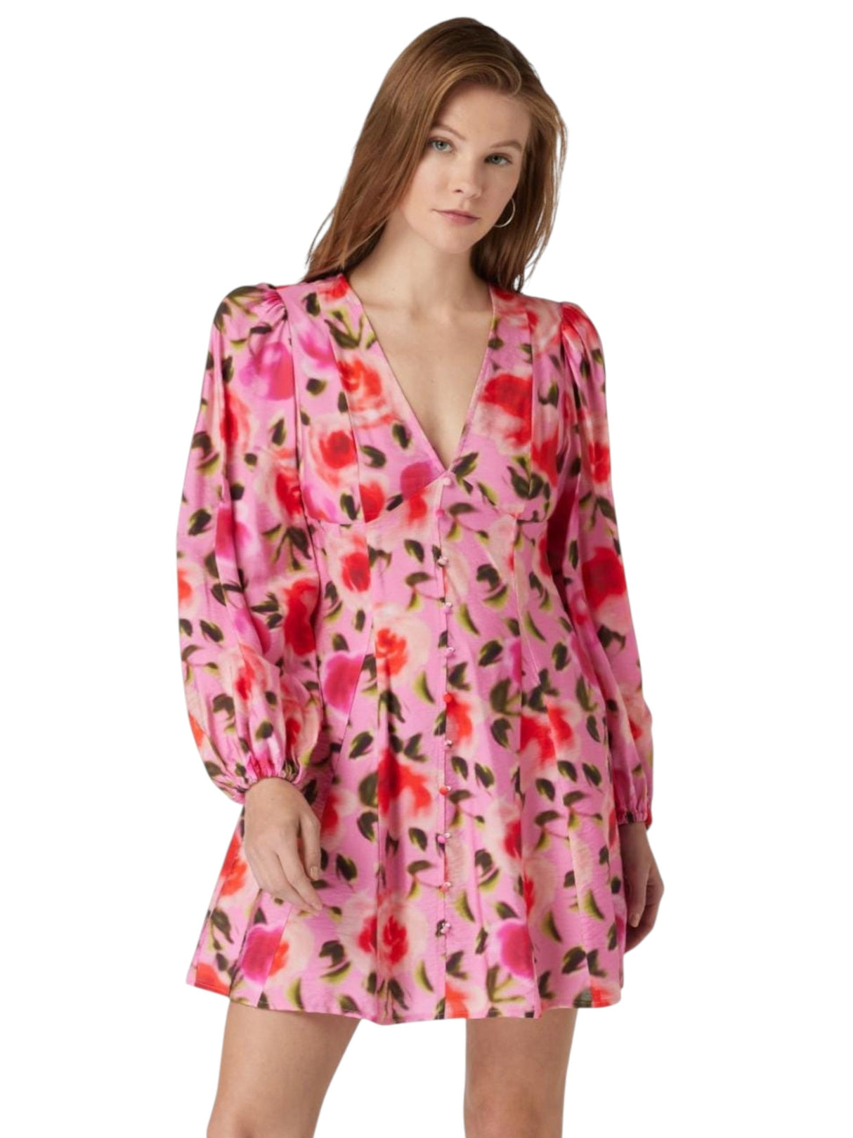 Image for Women's Floral Printed Dress,Pink