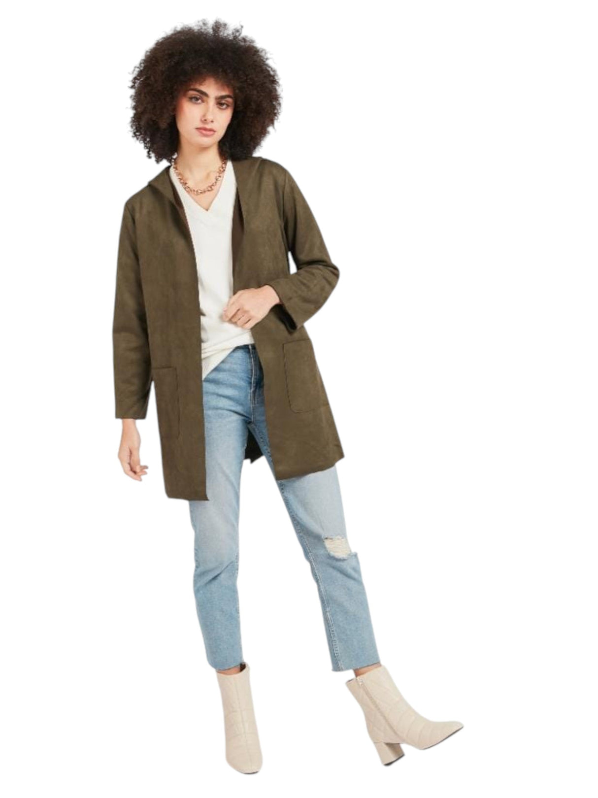 Image for Women's Plain Blazer,Olive