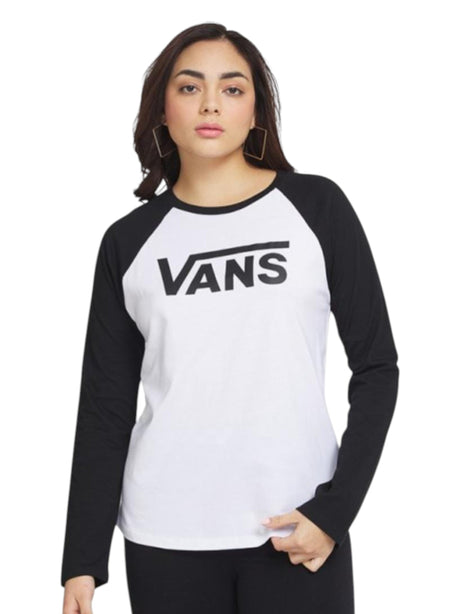 Image for Women's Brand Logo Printed Top,Black/White