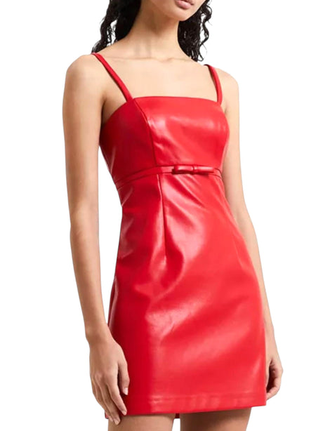 Image for Women's Plain Leather Dress,Red