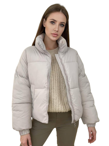 Image for Women's Quilted Jacket,Light Beige
