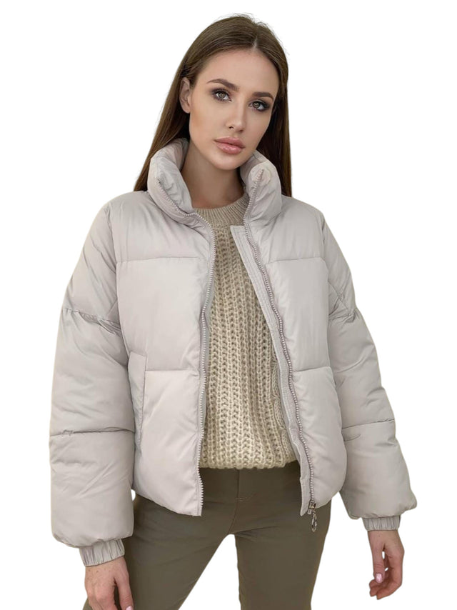 Image for Women's Quilted Jacket,Light Beige