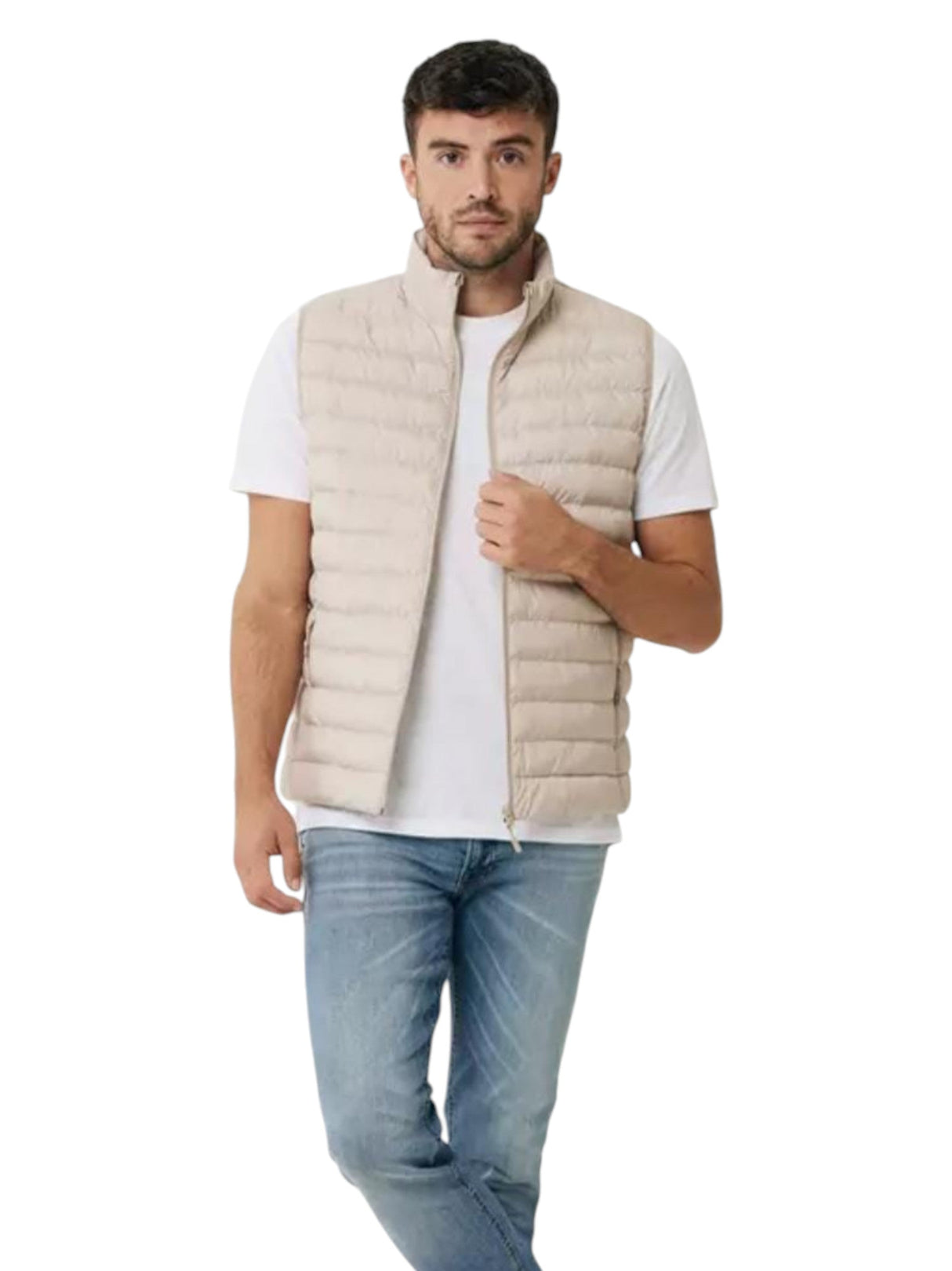 Image for Men's Quilted Vest,Beige