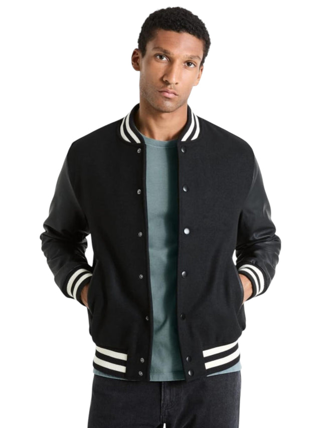 Image for Men's Colorblocked Jacket,Black